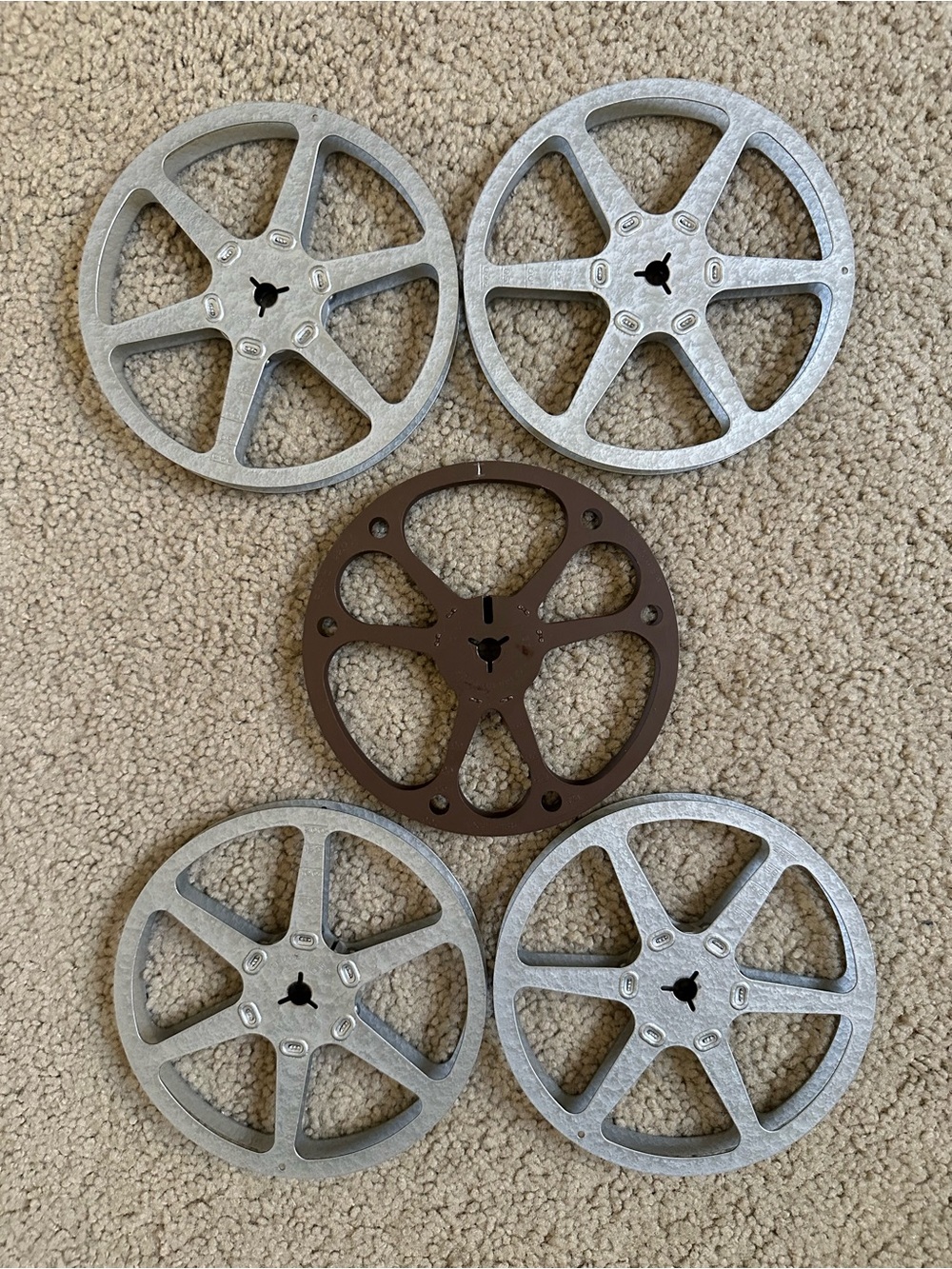 8mm Brumberger Film Reels Lot of 5 metal 5” reels